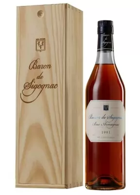 Armagnac Baron De Sigognac 1991 in cutie de lemn 700ml