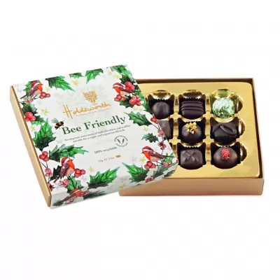 Pachet cadou cu vin rosu Manzanos si praline Holdsworth