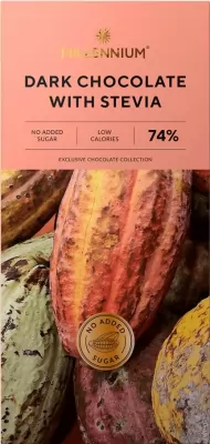 Millennium tableta de ciocolata cu 74% cacao- STEVIA fara zahar 100 G
