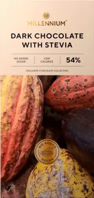 Millenium Tableta de Ciocolata cu 54% cacao STEVIA fara zahar 100 G