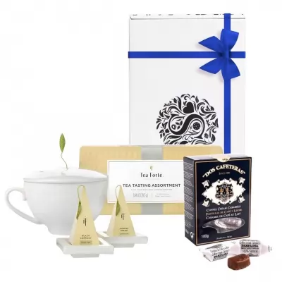 Pachet cadou ceai, cana pentru ceai Tea Forte si caramele Tasting Assortment Presentation Gift